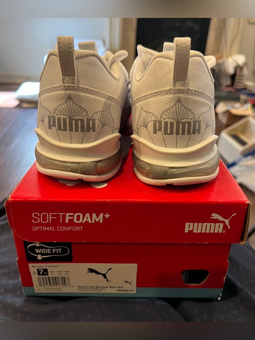 PUMA White And Metallic Silver Riaze Prowl Mandala Wide Women’s